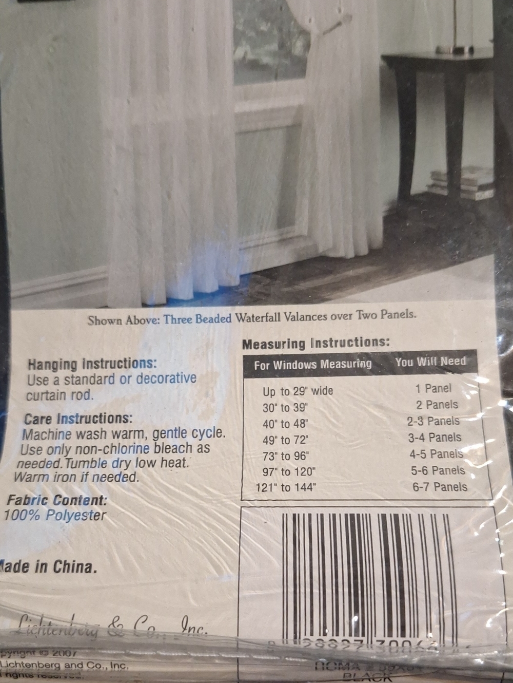 6 NEW Black Sheer Curtain Panels~Roman II~One Panel Each~6 Total~59x84 - Picture 7 of 7